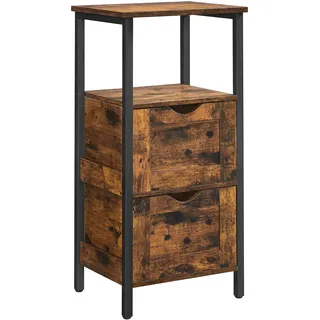 VASAGLE Badezimmerschrank 37 x 80 x 30 cm Braun/Schwarz