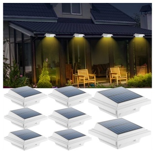 Coisini Dachrinnenleuchten 8Stück Solarlampen Wandleuchten Für Dekor Zaun, LED fest integriert weiß
