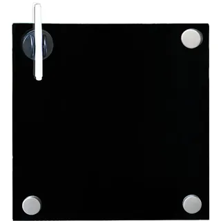 Melko Glasmagnettafel, Whiteboard, Glasboard, Magnetwand, Pinnwand, 45 x 45 x 0,4 cm, Schwarz