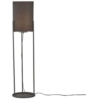 FISCHER & HONSEL LED Stehlampe, Leuchtmittel dimmbar, LED wechselbar, Warmweiß, kleine Designer Bodenlampe innen 114cm Lampen-Schirm Stoff LED dimmbar schwarz