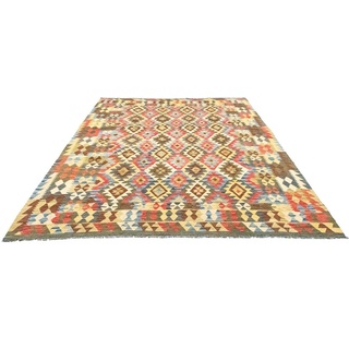 Wollteppich Kelim Afghan Teppich handgewebt mehrfarbig, morgenland, rechteckig, Höhe: 4 mm, Kurzflor bunt