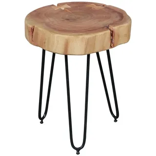 FineBuy Massivholz Akazie Beistelltisch 30 x 30 cm Wohnzimmertisch Massiv