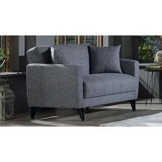 Sofa 2-Sitzer Bolerno Couch mit Bettfunktion Bettkasten in grau 146x85 cm