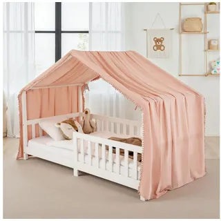 IDIMEX Betthimmel LIAN, Betthimmel Kinder aus Musselin mit Pompons rosa rosa