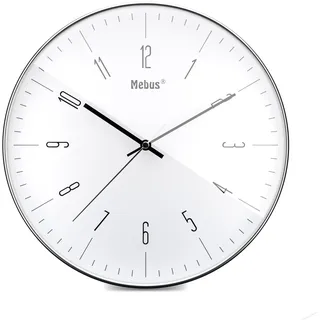 MEBUS Designer Quarz-Wanduhr 30 cm 18950 silber