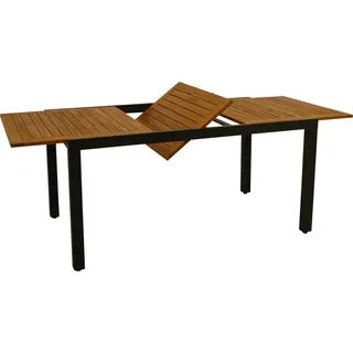 DEGAMO Milos Ausziehtisch 150/200 x 90 x 75 cm Anthrazit/Braun