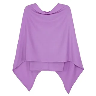 dy_mode Strickponcho Damen Poncho in Unifarben Weiches Strickponcho Cape Herbst Umhang in Unifarbe, Vorne Kurz - Seitlich Lang Schnitt lila