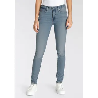 Skinny-fit-Jeans LEVI'S "711 Skinny" Gr. 27, Länge 30, blau (blue wave light) Damen Jeans Röhrenjeans mit niedrigem Bund