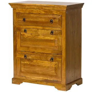 MASSIVMOEBEL24.DE Kommode Akazie 80 x 100 x 45 cm Honig lackiert