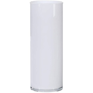 Vase Zylinder 40 cm Glas Weiß M (Medium)