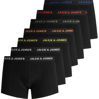 Jack & Jones, Herren, Unterhosen, 7er-Pack Basic Boxershorts, Schwarz, (S, 7er Pack)