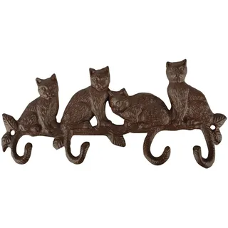 Garderobenständer aus Gusseisen mit Vintage-Katzenmotiv, 29 cm