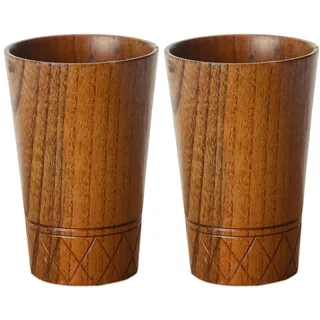 Holzbecher, handgefertigt, natürlicher Holzbecher, Frühstück, Bier, Milch, Getränke