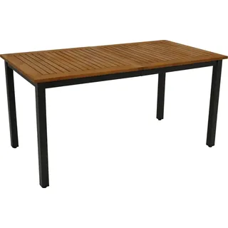 DEGAMO Gartentisch 150 x 80 x 75 cm Braun/Grau