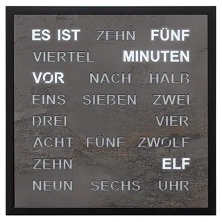 FILIUS zeitdesign Wanduhr FILIUS Wort Wanduhr 0402-4 mit LED Ziffern anthrazit 40x40 cm 220 Volt