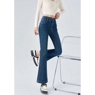 FIDDY Bootcut-Jeans Fleece-Jeans –wintergefütterte Fleece -Schlaghose –Damen-Bootcut-Hose XL