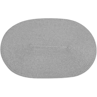 Ueiwffzo 30 * 45cm Oval Platzsets 4er Set Abwaschbar Hitzebeständig Gewebte Tischsets rutschfest Platzdeckchen für Küche, Party, Hochzeit, Weihnachten (Silber)