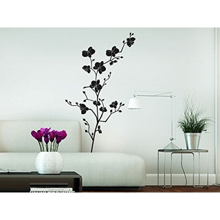 KLEBEHELD® Wandtattoo Orchidee (Farbe schwarz/Größe 47x80cm)