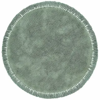 Loberon Teppich Ivalex, Rundes Design, Weich Getuftet, mit Verspielten Fransen, Ø 120 cm, Wohntextilien, Kinderzimmer, Kinderzimmerdekoration, Baumwolle, grün