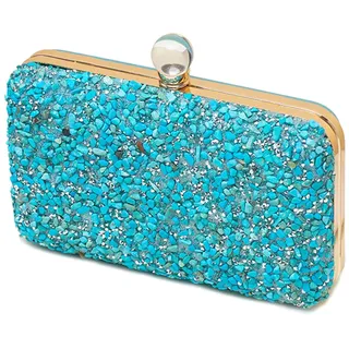 CORIOS Damen Abendtasch Strass Clutch Tasche Formale Handtasche Elegante Schultertasche Klein Tasche Luxuriös Umhängetasche Abschlussball Party Hochzeit Brauttasche für Frauen Blau