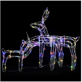 vidaXL 3-tlg. LED-Rentiere Set Weihnachtsdeko 229 LEDs mehrfarbig