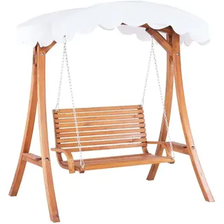 Beliani - Hollywoodschaukel Beige Lärchenholz Sonnendach Outdoor Terrasse