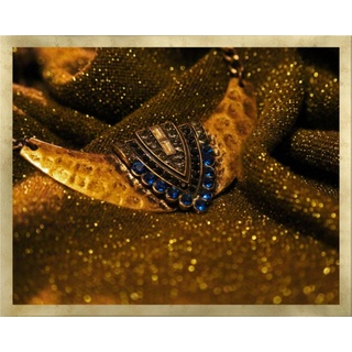 arte-tuo Bilderrahmen Saphir 40x90 cm Antik Gold mit klarem Kunstglas für Poster Puzzle Diamond Painting