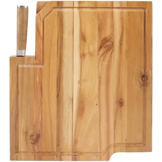 Echtwerk Messerblock, Braun, Holz, Metall, 2-teilig, Akazie, 35.8x41.5x3.5 cm, Kochen, Küchenmesser, Messersets