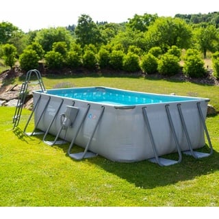 Summer Waves Elite Frame Pool | Aufstellpool rechteckig | Grau | 400x200x100 cm