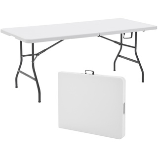 Juskys Klapptisch Buffettisch XL klappbar - groß, bis 80 kg belastbar - Kunststoff Tisch Weiß