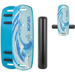 Vevor Balance Board Holz Set für Erwachsene (76 cm), Wackelbrett bis 200 kg Belastbar, inkl. Rolle, Magnetstoppern & Ablage, Gleichgewichtstrainer für Surf- & Core-Training, Physiotherapie, Blau