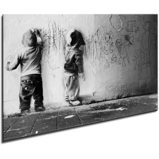Banksy Kunst "GRAFFITI" auf Leinwand Bild 120x80cm k. Poster ! Bild fertig auf Keilrahmen ! Pop Art Gemälde Kunstdrucke, Wandbilder, Bilder zur Dekoration - Deko / Top 100 "Banksy" Bilder - Graffiti / Street Art Kunstdrucke