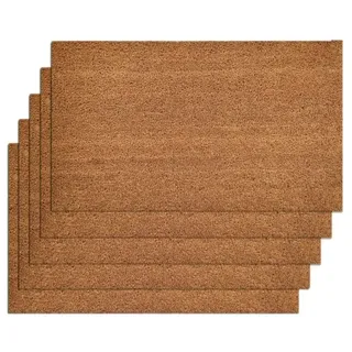 Amagohome Kokosmatte 5er Set Türvorleger Schmutzfangmatte Fußmatte Fußabtreter einfarbig für Haustür : 80 x 100 cm