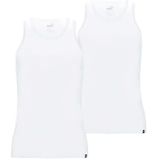 Puma Herren Tank Top 2er Pack - Basic, Vorteilspack, Unterhemd, Rundhals, Single Jersey, einfarbig Weiß / S / Pack