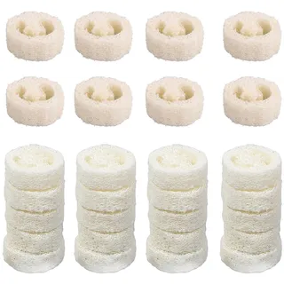 XineYuor Luffa Schwamm,20PCS Natur LuffaSchwamm Seifenkissen Seifenablage Schwammseifenablage 100% Luffaschwamm Seifenschale Luffa Seifenunterlage Luffa Seife für Dusche Bad Küche Arbeitsplatte