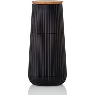 AdHoc MP151 Pfeffer- oder Salzmühle Scape im Relief Design, black, mit CeraCut® Keramik Mahlwerk (Schwarz)
