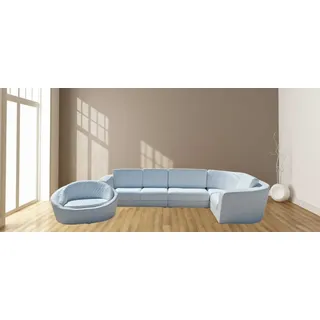 JVmoebel Ecksofa L Form Ecksofa + Sessel Couchgarnituren Weiß Couchen 2 tlg. Sofort, 2 Teile, Made in Europa weiß