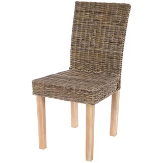 chefgastro Esszimmerstuhl Kubu-Rattan braun 4er Set
