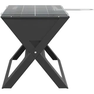 vidaXL Holzkohlegrill Faltbar schwarz