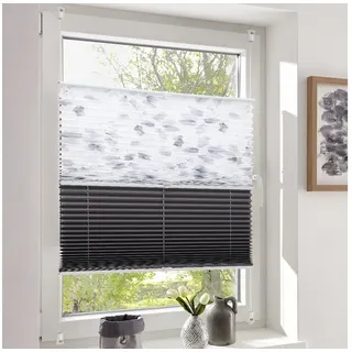 Sekey Doppelplissee Plissee Doppelplissee Day+Night Verdunkelung ohne Bohren Lichtschutz, Schlafzimmer, Wohnzimmer, Küche, Kinderzimmer, Büro oderjeden Ort 110 cm x 130 cm