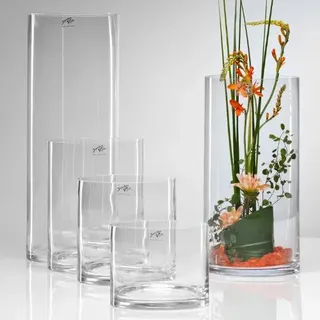 Glasvase CYLI Glas Vase Tischvase Blumenvase Zylinder 10 cm