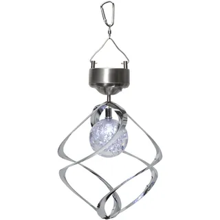 Star Trading Solarleuchte Edelstahl 35,0 cm inkl. Akku und Solarpanel weiß