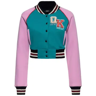 QueenKerosin Collegejacke Lucky Cat (1-St) Cropped Fit grün L