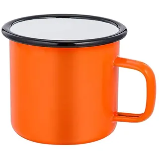 XDKS Emaille-Kaffee-/Tee-Tasse, Emaille, Kaffeetasse, Ounce Emaille, Kaffee, Tee, Camping-Becher, Emaille, Camping-Kaffeebecher (Set von 1, orange)