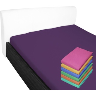 Nurtextil24 Bettlaken 240x250cm 28 Farben 100% Baumwolle ohne Gummizug (180x200cm und 200x200cm) Lila