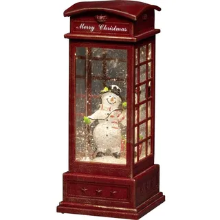Konstsmide 4367-550 Telefon mit Schneemann Warmweiß, Mehrfarbig LED Rot beschneit, mit Wasser gefue