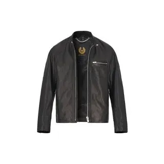 BELSTAFF Herren Jacke schwarz Lammleder unifarben, schwarz, Herbst/Winter 2025/2026