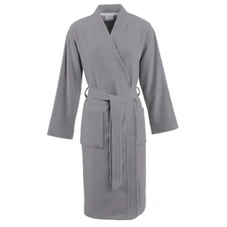 Carl Ross Unisex-Bademantel 41110, Midilänge, Walkfrottier, Kimono-Kragen, Gürtel, Midilänge braun XL