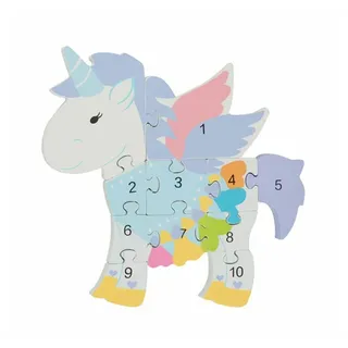 Nici Konturenpuzzle Zahlenpuzzle Einhorn, 11 Puzzleteile bunt