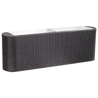 Garten-Hochbeet 120×24×40 cm Poly Rattan Schwarz